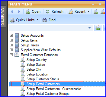 Setup Retail Customer